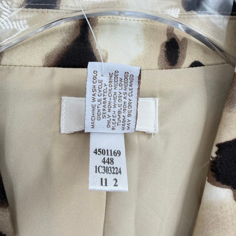 Chico’s NEW Sz 0 Tan Animal Print Workwear Office Corpcore Chic Blazer Jacket - Picture 10 of 11